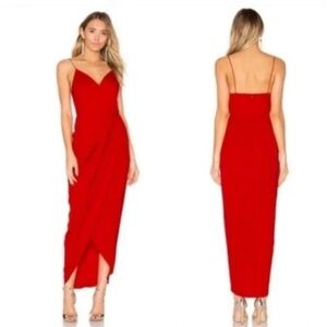 Red Shona Joy Cocktail Draped Dress sz 4